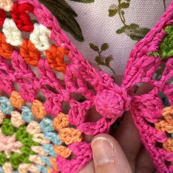 Fuchsia Handmade( not by me) Granny Square Crochet Cardigan - Picture 13 of 16